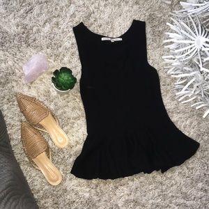 Black lightweight knit peplum top ♣️▪️◾️